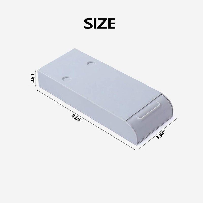 TuTuShop Under Table Drawer, Hidden Self-Adhesive Pencil Tray Drawer,Under Desk Holder Storage Box, Stationery Pencil Storage Drawer Organizer for Office/School/Kitchen (2 Pack White+Grey) - Image 2